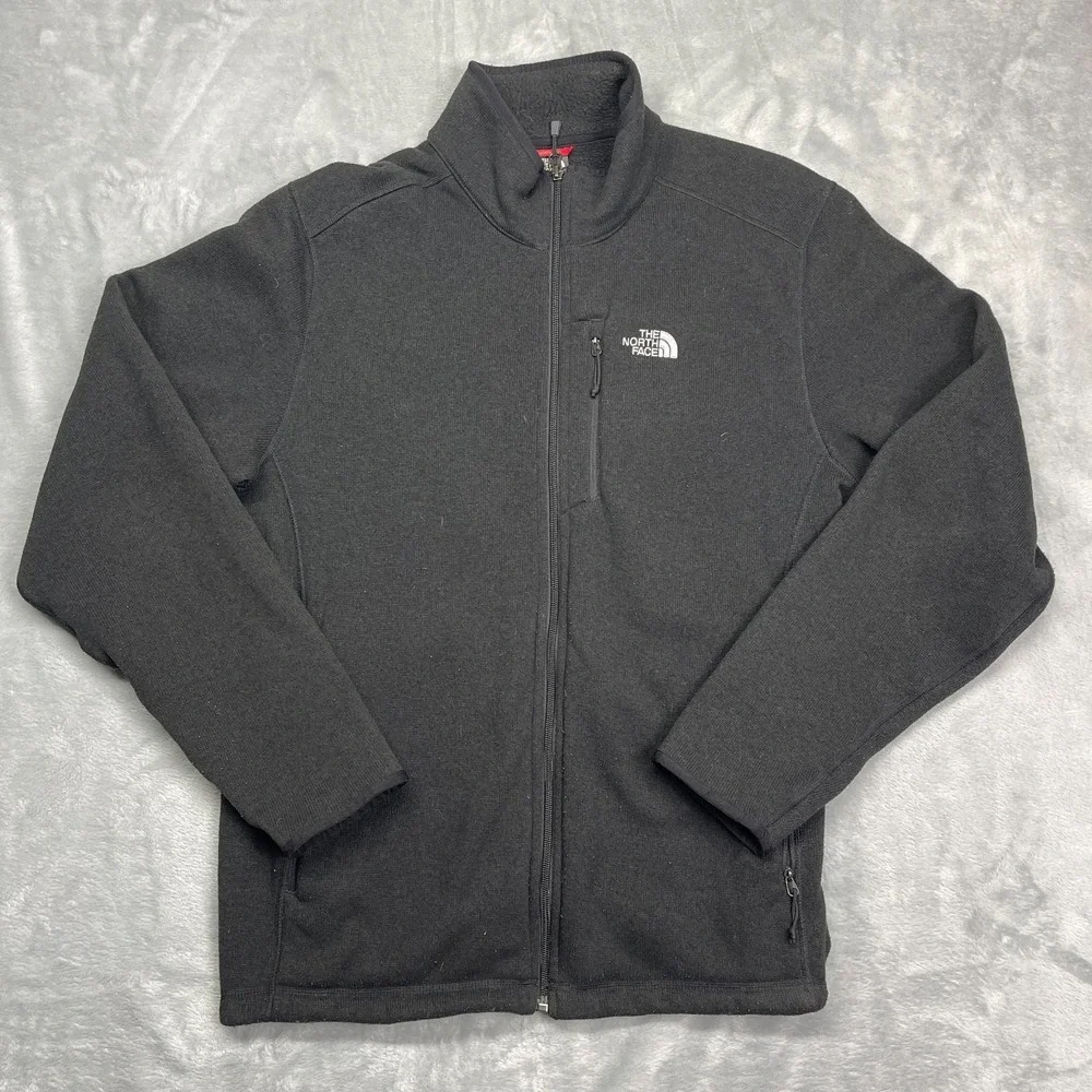 The North Face Gordon Lyons Jacket‎ Mens L Black Fleece Lined Long Sleeve Zip Up